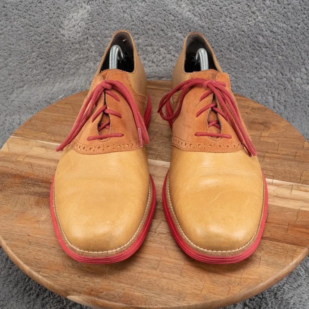 Cole Haan Leather Saddle Oxfords Men's 11.5 Brown Comfort Shoes